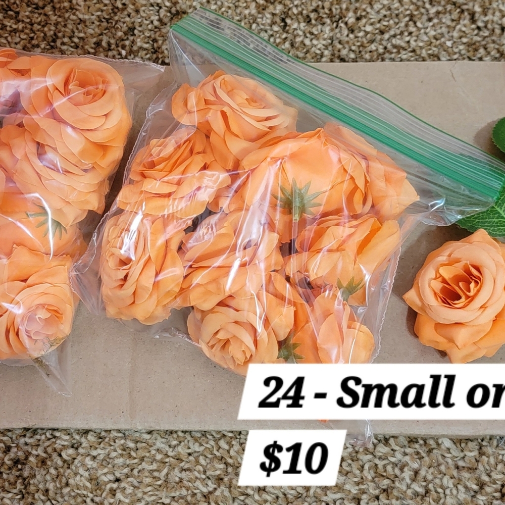 Small orange artificial rose buds